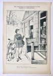 Braakensiek, Johan (1858-1940) - [Original lithograph/lithografie by Johan Braakensiek] Geen uitnoodiging voor Oranje-Vrijstaat en de Z.-Afr. Republiek er vredesconferentie, 16 April 1899, 1 pp.