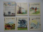 Visser-Bakker, J. & Fiel van der Veen. - Het Weer. Derde plank. De wind/ Waarnemingen en metingen van het weer/ De zon en de seizoenen/ Wolken, regen en mist/ Het weer over de hele wereld. 5 delen.