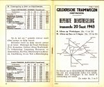  - Geldersche Tramwegen G.T.W.  dienstregeling 20 sept.1943