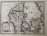 Hendrik de Leth (1703-1766) - [Antique print, etching, 1749] Map of the Reign of Denmark, published ca. 1749.