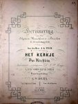 Derx, Georg Wilhelm: - Herinnering aan het Algemeen Muziekfeest te Haarlem 13, 14 en 15 junij 1850. Het kerkje. Das Kirchlein. Voor sopraan of tenor