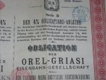 Obligatie - Orel-Griasi Eisenbahn Gesellschaft Obligatie - Orel-Griasi Eisenbahn Gesellschaft