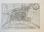  - [Cartography, antique print, etching] Map of Weesp, oude kaart Weesp, published 1652.