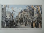 Leiden. - De optocht op de Noordeindsbrug