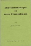 Slager J.W. predikant v.d. Oud Geref. Gemeente - Enige herinneringen en enige overdenkingen