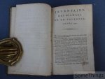 MM. Bion, Christin & Delattre. - Inventaire des diamans de la couronne, perles, pierreries, tableaux, pierres gravées et autres monumens des Arts & des Sciences existans au Garde-Meuble. Premier partie. Inventaire fait en conformité des Décrets de l'Assemblée-nationale-consti...