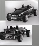 n.n - 4 groot formaat z/w fotos BMW Konzeptstudie Just 4/2