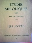 joosen, ber - etudes melodiques voor eerstbeginnende op.3