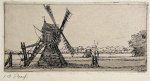 Jacobus Ludovicus Cornet (1815-1882) - [Antique print, etching] Landscape with a mill (Molen in landschap), published 1853, 1 p.