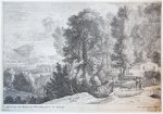 Herman van Swanevelt (1603/04-1655) - Antique print, etching | Landscape with laundresses, published ca. 1640, p. 1.