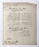  - [Wedding invitation 1826] Wedding invitation of L.J.J. van Cattenburch and H. v.d. Oudermeulen. Amsterdam, 1826. Partly printed and partly handwritten, 4°, 1 p.
