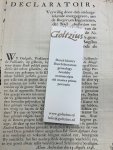  - Declaratoir, vrywillig door den ondergetekende overgegeven, aan de burgers, en ingezetenen, der stad Amsterdam ter veronschuldiging van de calume, vervat in de notificatie, en publicate, gearresteert den 12 augustus anno 1748