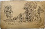 Leendert Klaas Cornelis Prins (1887-1957) - [Modern drawing, black chalk] A farm (een boerderij), ca. 1920-1940, 1 p.