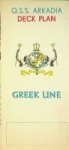 Greek Line - Deckplan Q.S.S. Arkadia