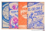 Allouche, Delhys & Stein, Sibec, Zemp (composers). (Warner, Bal illustr). - 4 partititions musicales (accordéon & orchestre). Pt. format: 1) El chi-cha-é. Le nouveau cha-cha-cha & Mambo à Jéricho. Le mambo qui surboum!. Deux nouveautés "super typic" de Yvan Allouche. - 2) Pamela. Samba. Paroles et musique de Étienne...