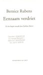 Rubens, Bernice  Uit het engels vertaald door Kathleen Rutten . Omslagontwerp Robert Nix - Eenzaam Verdriet