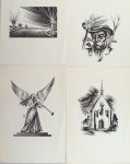 Jaegher, Luc. de. - Vier houtgravure's voor De Vierde Engel van Johan Daisne.