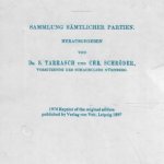 Tarrasch, Dr. S. und Schröder, Chr. - Das internationale Schachturnier des Schachclubs Nürnberg im Juli-August 1896