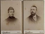 Deutmann, F.W.H., Zwolle Kamperstraat. - Photography ca 1920 I 2 carte-de-visite photographs of Mrs A. Velthuysen-Deutmann and mr. H.G.J. Velthuyse, lid van de firma Schaap en Van Veen.