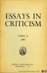 AA - Essays in Criticism. A Quarterly Journal of Literary Criticism. Volume 10, 1960. AA - Essays in Criticism. A Quarterly Journal of Literary Criticism. Volume 10, 1960.