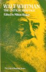 Whitman - Hindus, Milton (ed.). - Walt Whitman. The cirtical heritage