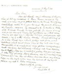 Deyssel, Lodewijk van - Handgeschreven brief aan mevr. A. de Meester-Obreen.
