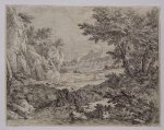GENOELS, ABRAHAM, - Landscape with waterfall