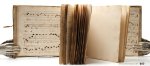 Manuscript - Latin: - In septo venerabilis Sacramenti ad processionem. Latin manuscript. 84 leaves with 17th century annotated music; 6 leaves with staves; 54 blank leaves; 2 leaves with staves; 34 leaves exercises with annotated music.