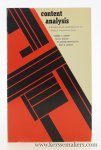 North, Robert C. / Ole R. Holsti / M. George Zaninovich / Dina A. Zinnes. - Content analysis. A handbook with applications for the study of international crisis. North, Robert C. / Ole R. Holsti / M. George Zaninovich / Dina A. Zinnes. - Content analysis. A handbook with applications for the study of international crisis.