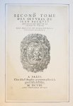 [Abel Langelier (or L\\\'Angelier) (1553?-1610)] - [Antique title page, 1608] LE SECOND TOME DES OEUVRES DE IEAN BACQUET ADVOCAT DU ROY EN LA CHAMBRE DU THRESOR..., published 1608, 1 p.