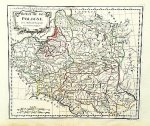 (POLAND). VAUGONDY, Robert de - Royaume de Pologne. (Map of Poland with color outlining, about 1778).