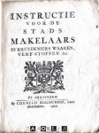 J.W. Folckers - Instructie voor de stads makelaars in kruydeniers waaren, verf-stoffen &c.