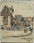 Last, Jef - Originele gesigneerde waterverftekening 'Bad Gandersheim'