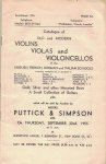 Puttick & Simpson - Catalogue of old and modern Violins, Violas and Violoncellos A small collection of Guitars, Bows, etc. ( Violen Viool )