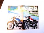  - originele uitklapkleurenfolder KAWASAKI 250 SAMURAI en 350 AVENGER  jaren 70