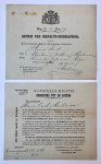 MEULMAN, RUPE - [Official documents before 1900] Vijf stukken betr. leden van het geslacht Meulman, 19e eeuws. Manuscripten, 5 p.