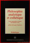 LORIES, D., (RED.) - Philosophie analytique et esthétique. Textes traduits et présentés. Préface de J. Taminiaux.