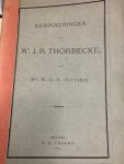 OLIVIER, W.C.D., - Herinneringen aan Mr. J.R. Thorbecke.
