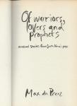 Max Du Preez, - Of Warriors, Lovers and Prophets / Unusual Stories from South Africa's Past