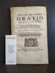 BRUGMANNUS, ANTONIUS, - Oratio inauguralis de sensu communi matheseos et philosophiae matre. Dicta publice in Templo Academico A.D. x. Martii MDCCLVI. Quum ordinariam philsophiae professionem in inclyta Frisiorum Academia solenniter auspicaretur.