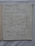 N.n.. - Schriftje met handgeschreven schrijfoefeningen, d.d. 1870.