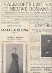 VALKHOFF & Co. - Valkhoff's lijst van nieuwe romans verschenen in 1909 en te verschijnen in 1910.