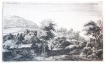 Anthonie Waterloo (1609-1690) - Antique print, etching | Watermill at the foot of a hill, published ca. 1680, 1 p.