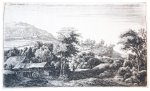 Anthonie Waterloo (1609-1690) - Antique print, etching | Watermill at the foot of a hill, published ca. 1680, 1 p.