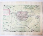 Braun and Hogenberg - Leyda, Batavorum Lugdunum, vulgo Leyden. Antique colored map of Leiden.