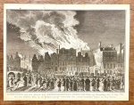 Noach van der Meer (1741-1822), Gerrit Warnars (fl. 1769-18..) and Petrus den Hengst (fl. 18th century) - Antique print, etching | The fire of the Amsterdam Theater, published 1772, 1 p.