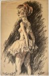 Adolf Melchior (1898-1962) - [Modern drawing, chalk] The 'Pinocchio' ballet dancer, dated 1954, 1 p.