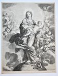 Etienne (Stephan) Picart (1612-1721) after Carlo Maratta (1625-1713) - [Antique print, engraving] Immaculate Conception (Mary and Child), published ca. 1665.