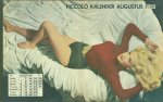 n.n. - (SMALL POSTER / PIN-UP) Piccolo Kalender - 1955 Augustus-  Jane Mansfield