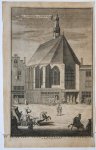 Jan Caspar Philips (1680/1700-1775), after Gerrit van Giessen (1692/3-ca. 1750) - [Antique print, etching] DE ENGELSCHE en HOOGD: KERK / Engelse en Hoogduitse Kerk aan Noordeinde Den Haag, published ca. 1735.
